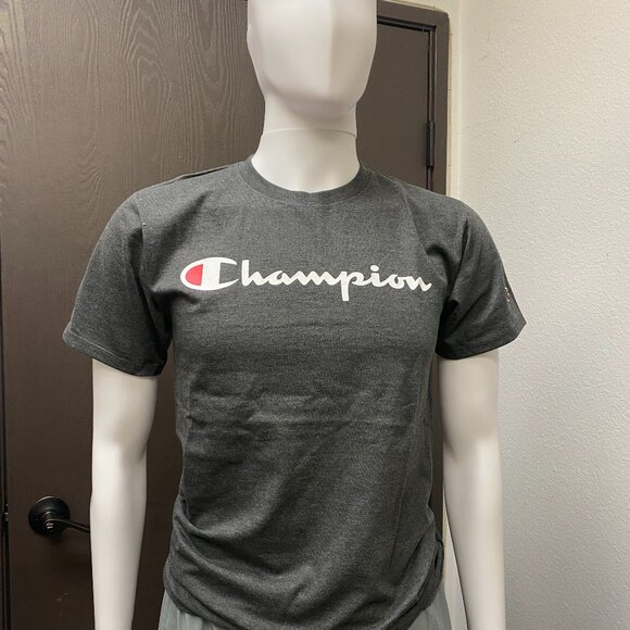 Champion CHARCOAL GRAY Crew Neck Short Sleeve T-shirt Men's US Size Small - Picture 1 of 5